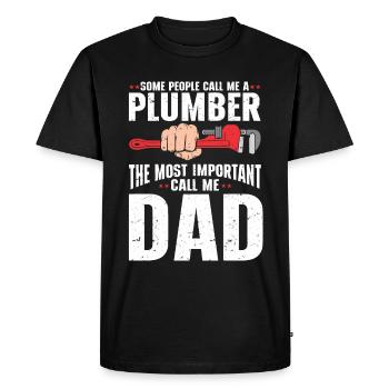 Plombier Hommes Père Mari Plombier - T-shirt Premium bio Homme - noir - Devant - Nico (187cm)