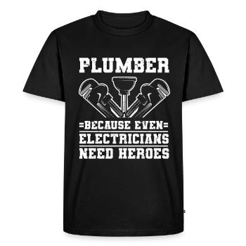 Plumber Men Father Husband Plumber - Men's Premium Organic T-Shirt - black - Front - Nico (187cm)