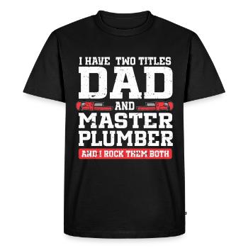 Plombier Hommes Père Mari Plombier - T-shirt Premium bio Homme - noir - Devant - Nico (187cm)