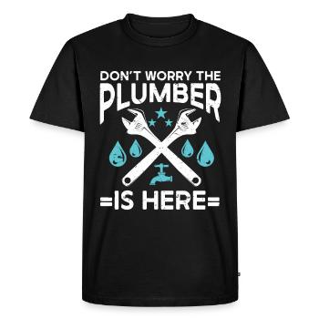 Plombier Hommes Père Mari Plombier - T-shirt Premium bio Homme - noir - Devant - Nico (187cm)