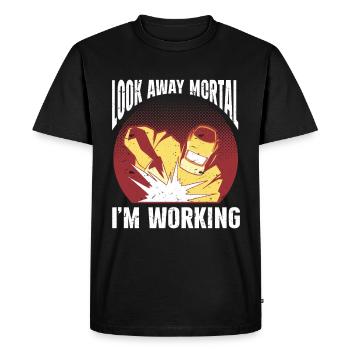 Soudage à la soudeuse - T-shirt Premium bio Homme - noir - Devant - Nico (187cm)