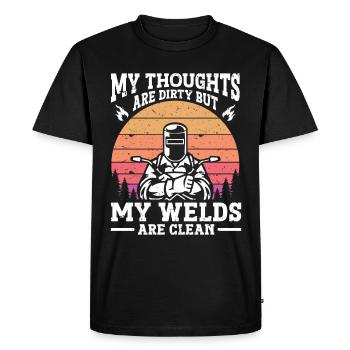 Soudage à la soudeuse - T-shirt Premium bio Homme - noir - Devant - Nico (187cm)