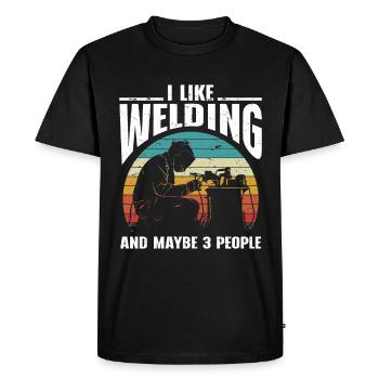 Soudage à la soudeuse - T-shirt Premium bio Homme - noir - Devant - Nico (187cm)
