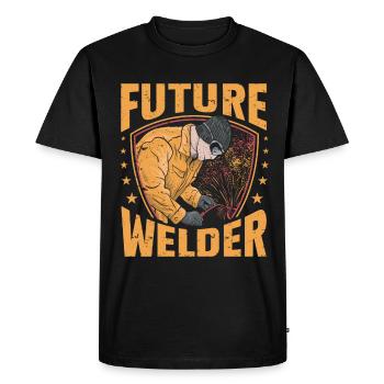 Soudage à la soudeuse - T-shirt Premium bio Homme - noir - Devant - Nico (187cm)