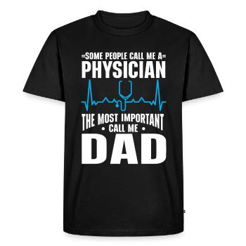 Médecin Disant École De Médecine Pa Étudiant Médecin - T-shirt Premium bio Homme - noir - Devant - Nico (187cm)