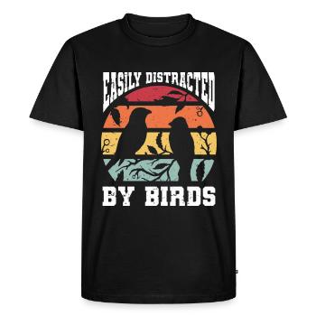 Observation des oiseaux Observation des oiseaux Observation des oiseaux Observateur d’oiseaux - T-shirt Premium bio Homme - noir - Devant - Nico (187cm)