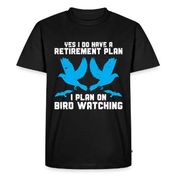 Observation des oiseaux Observation des oiseaux Observation des oiseaux Observateur d’oiseaux - T-shirt Premium bio Homme - noir - Devant - Nico (187cm)