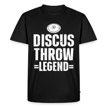 Lanceur de disque, athlète d’athlétisme, Lancer du disque - T-shirt Premium bio Homme - noir - Devant - Nico (187cm)