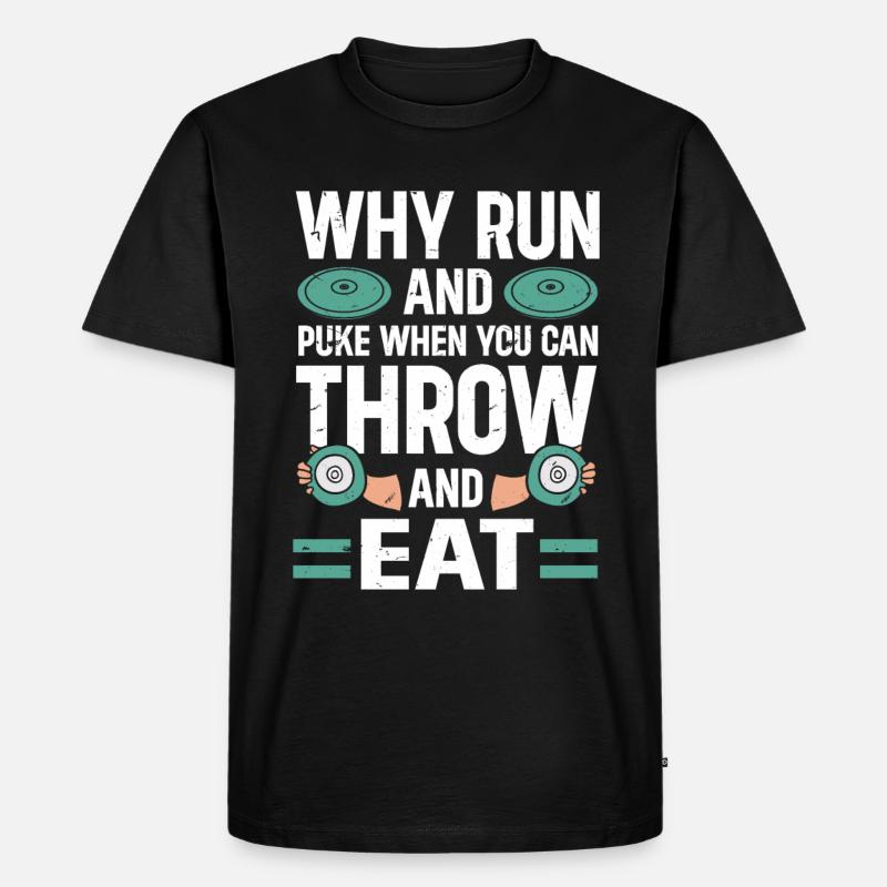 Diskuswerfer Leichtathlet Disc Throw - Männer Premium Bio T-Shirt - Schwarz