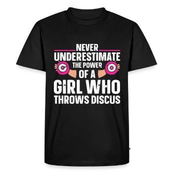 Lanceur de disque, athlète d’athlétisme, Lancer du disque - T-shirt Premium bio Homme - noir - Devant - Nico (187cm)