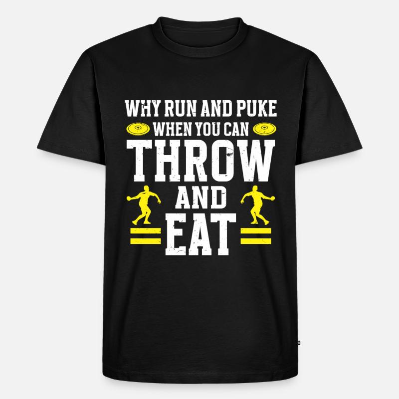 Diskuswerfer Leichtathlet Disc Throw - Männer Premium Bio T-Shirt - Schwarz