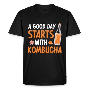 Kombucha Brewer Tea Love Kombucha Brewing - T-shirt Premium bio Homme - noir - Devant - Nico (187cm)