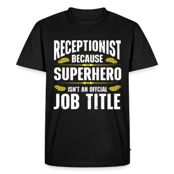 Receptionist Office Worker - Men's Premium Organic T-Shirt - black - Front - Nico (187cm)
