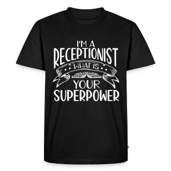 Receptionist Office Worker - Men's Premium Organic T-Shirt - black - Front - Nico (187cm)