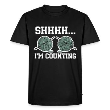 Knitting Crochet - Men's Premium Organic T-Shirt - black - Front - Nico (187cm)