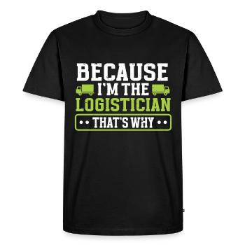 Logisticien Logistique - T-shirt Premium bio Homme - noir - Devant - Nico (187cm)