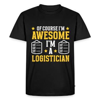 Logisticien Logistique - T-shirt Premium bio Homme - noir - Devant - Nico (187cm)
