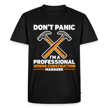 Construction Project Manager - Men's Premium Organic T-Shirt - black - Front - Nico (187cm)