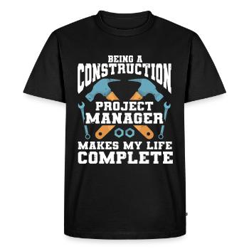 Construction Project Manager - Men's Premium Organic T-Shirt - black - Front - Nico (187cm)