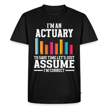 Actuary Statistician - Men's Premium Organic T-Shirt - black - Front - Nico (187cm)