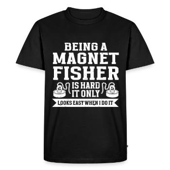 Magnet fishing - Men's Premium Organic T-Shirt - black - Front - Nico (187cm)