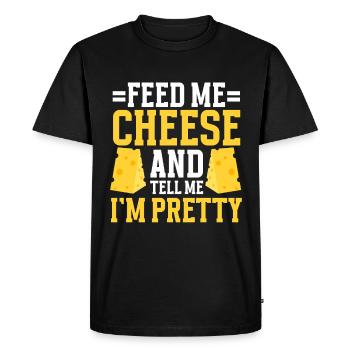 Cheese Lover Cheese - Men's Premium Organic T-Shirt - black - Front - Nico (187cm)