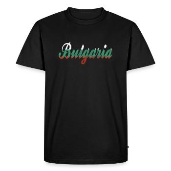 Bulgarie Bulgarie Lettrage Bulgarie - T-shirt Premium bio Homme - noir - Devant - Nico (187cm)