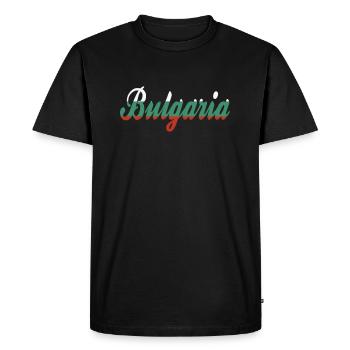 Bulgarie Bulgarie Lettrage Bulgarie - T-shirt Premium bio Homme - noir - Devant - Nico (187cm)