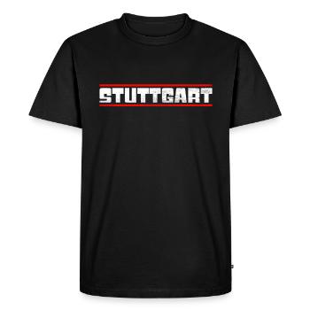 Stuttgart - Men's Premium Organic T-Shirt - black - Front - Nico (187cm)