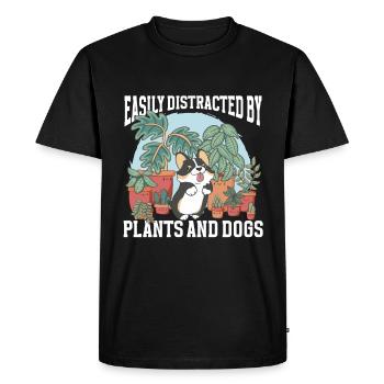 Jardinage, Jardinier, Horticulture, Plantes Chiens - T-shirt Premium bio Homme - noir - Devant - Nico (187cm)