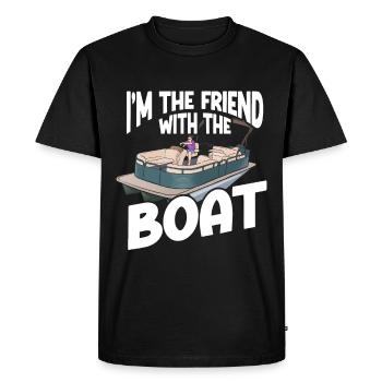 Ponton Bateau Ponton Capitaine - T-shirt Premium bio Homme - noir - Devant - Nico (187cm)