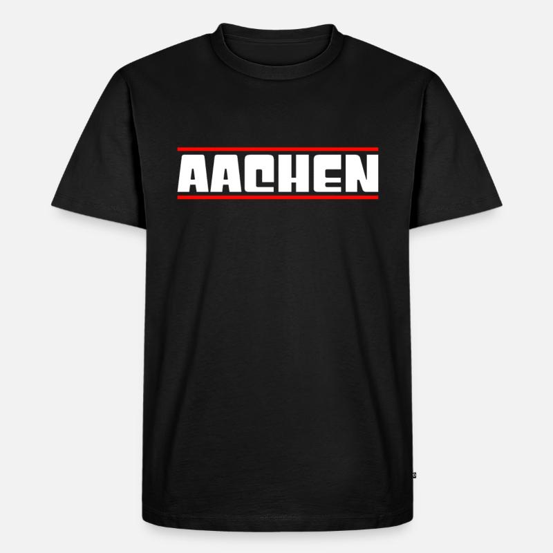 Aachen - Männer Premium Bio T-Shirt - Schwarz