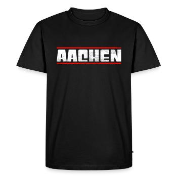Aix-la-Chapelle - T-shirt Premium bio Homme - noir - Devant - Nico (187cm)