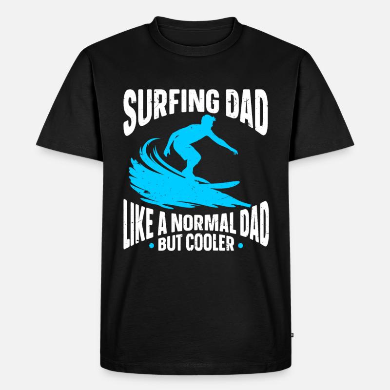 Surfender Surfer - Männer Premium Bio T-Shirt - Schwarz