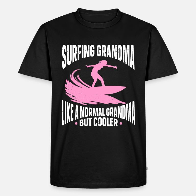 Surfender Surfer - Männer Premium Bio T-Shirt - Schwarz