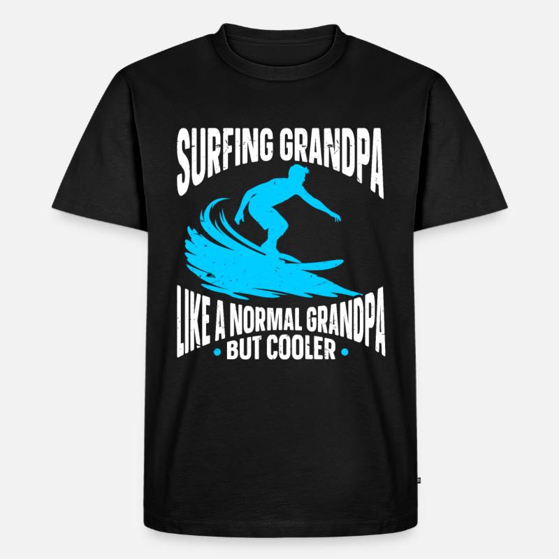 Surfender Surfer - Männer Premium Bio T-Shirt - Schwarz