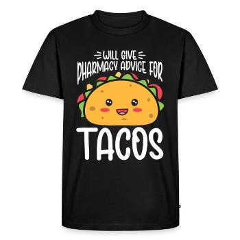 Taco drôle - T-shirt Premium bio Homme - noir - Devant - Nico (187cm)