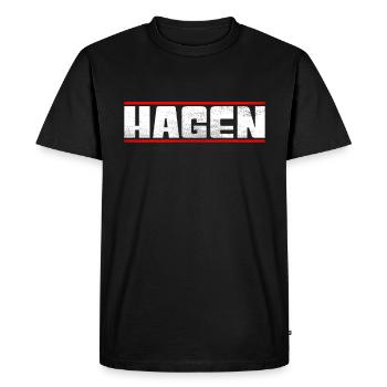 Hagen - T-shirt Premium bio Homme - noir - Devant - Nico (187cm)