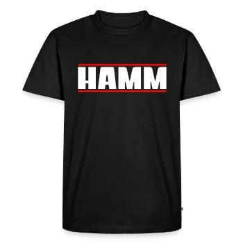 Hamm - T-shirt Premium bio Homme - noir - Devant - Nico (187cm)