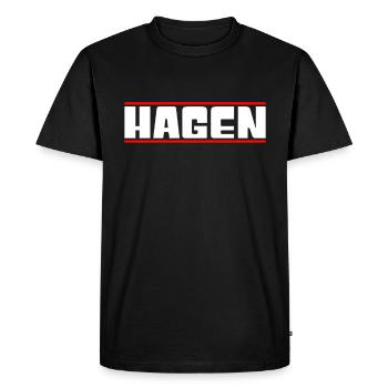 Hagen - T-shirt Premium bio Homme - noir - Devant - Nico (187cm)