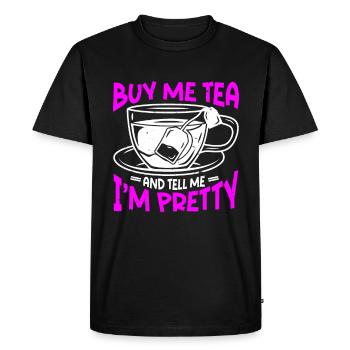 Tea Drinker Tea - Men's Premium Organic T-Shirt - black - Front - Nico (187cm)