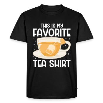 Tea Drinker Tea - Men's Premium Organic T-Shirt - black - Front - Nico (187cm)