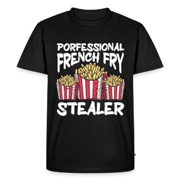 Restauration rapide Frites - T-shirt Premium bio Homme - noir - Devant - Nico (187cm)