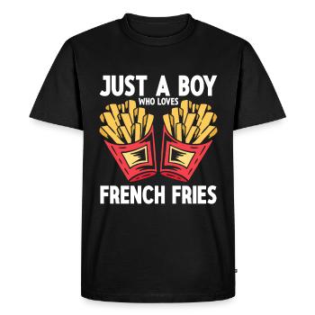 Restauration rapide Frites - T-shirt Premium bio Homme - noir - Devant - Nico (187cm)