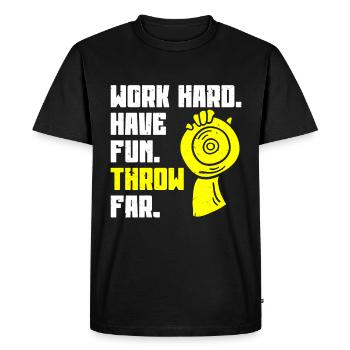 Lancer du disque Athlétisme Lancer du disque - T-shirt Premium bio Homme - noir - Devant - Nico (187cm)