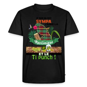 Martinique Ti Punch Antilles Française - T-shirt Premium bio Homme - noir - Devant - Nico (187cm)