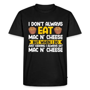 Mac And Cheese Macaroni - Men's Premium Organic T-Shirt - black - Front - Nico (187cm)