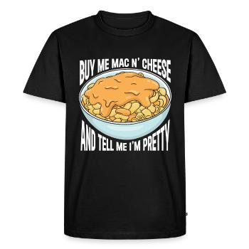 Mac And Cheese Macaroni - Men's Premium Organic T-Shirt - black - Front - Nico (187cm)