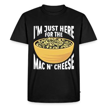 Mac And Cheese Macaroni - Men's Premium Organic T-Shirt - black - Front - Nico (187cm)