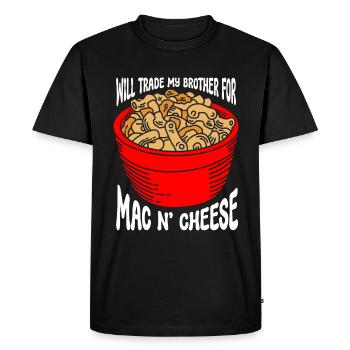 Mac And Cheese Macaroni - Men's Premium Organic T-Shirt - black - Front - Nico (187cm)